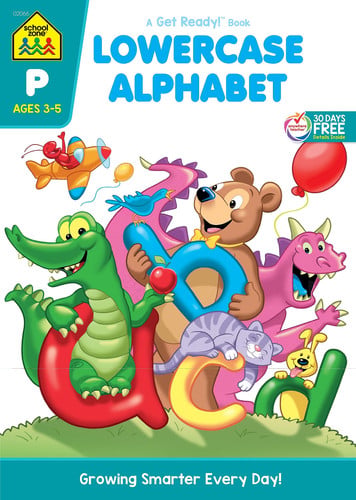 School Zone - Lowercase Alphabet Workbook - 32 Pages, Ages 3 to 5, Preschool to Kindergarten, ABC's, Letters, Tracing, Printing, Writing, Manuscript, and More (School Zone Get Ready!™ Book Series)