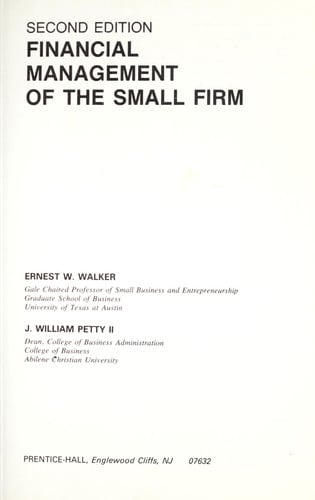 Financial Management of the Small Firm