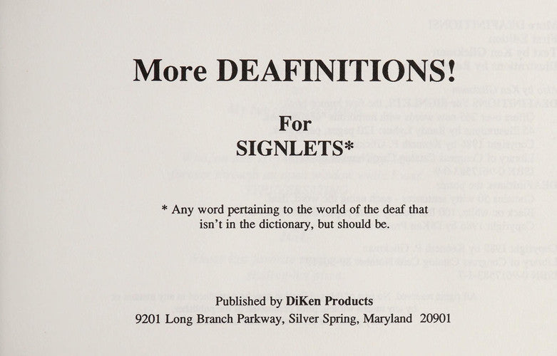 More Deafinitions