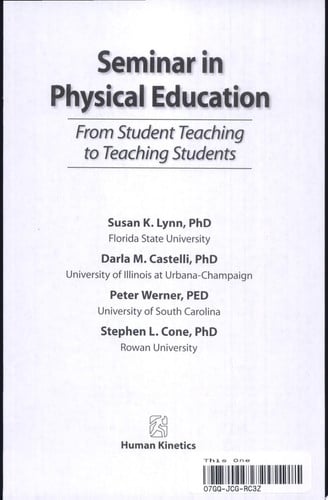Seminar in Physical Education: From Student Teaching to Teaching Students