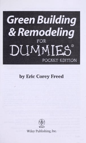 Green Building & Remodeling for Dummies Pocket Edition