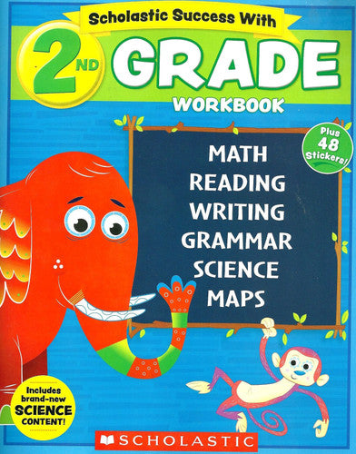 NEW 2018 Edition Scholastic - 2nd Grade Workbook with Motivational Stickers
