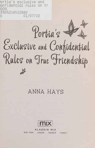 Portia's Exclusive and Confidential Rules on True Friendship (mix)