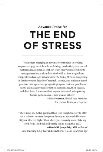 The End of Stress Four Steps to Rewire Your Brain