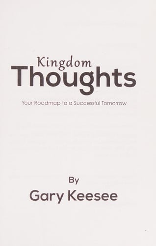 Kingdom Thoughts (Your Roadmap to a Successful Tomorrow)