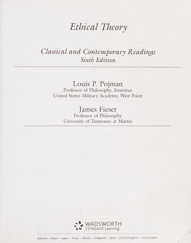 Ethical Theory: Classical and Contemporary Readings