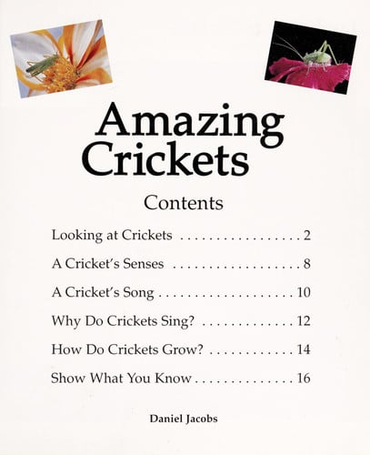 Amazing Crickets (Newbridge discovery links)