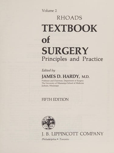 Rhoads Textbook of Surgery: Principles and Practice, Volume 1 & 2