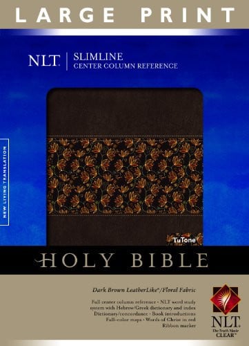 Slimline Reference Bible NLT, Large Print, TuTone Center Column Reference edition