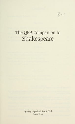 The QPB Companion to Shakespeare