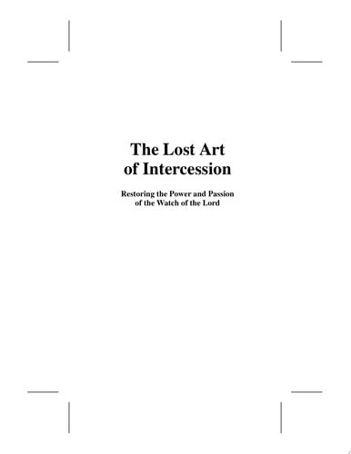 The Lost Art of Intercession
