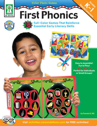 Color Photo Games: First Phonics, Grades K - 1: 18 Full Color Games That Reinforce Essential Early Literacy Skills