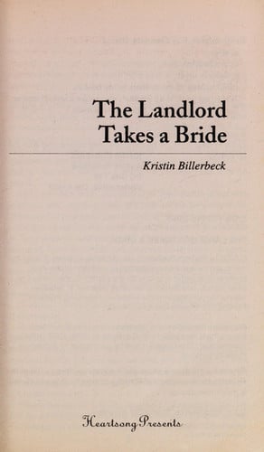 The Landlord Takes a Bride (Heartsong Presents #378)