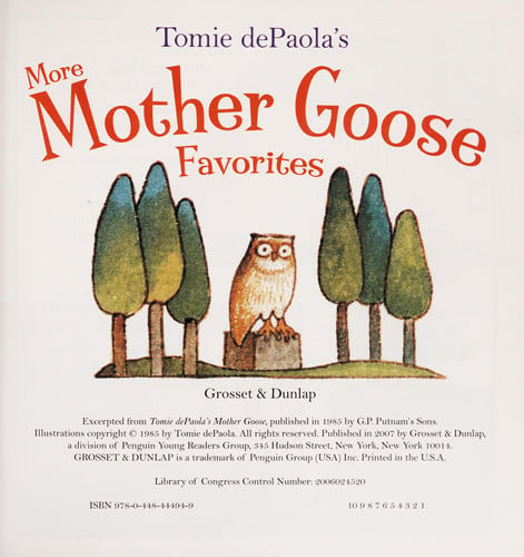 Tomie dePaola's More Mother Goose Favorites