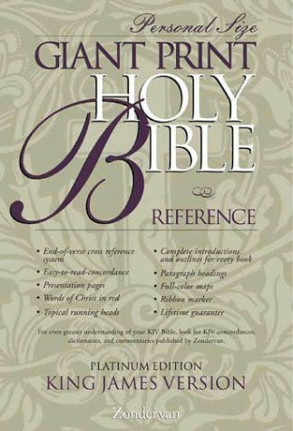 KJV Holy Bible Giant Print Reference, Personal Size Platinum Edition