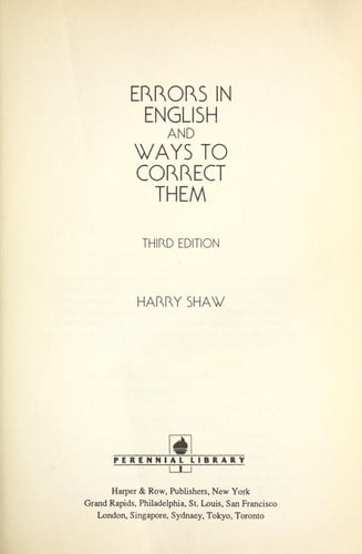 Errors in English and Ways to Correct Them