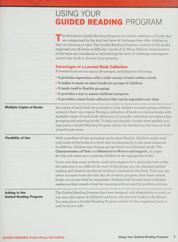 Guided Reading Program, Teacher's Guide