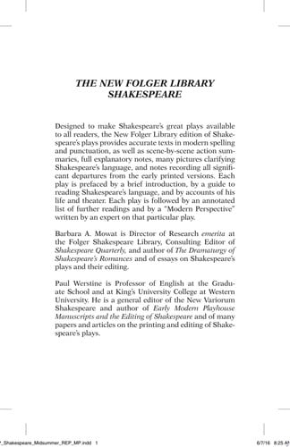 A Midsummer Night's Dream (Folger Shakespeare Library)