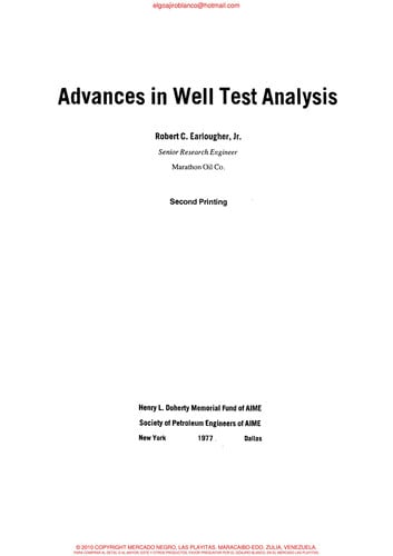 Advances in Well Test Analysis (Henry L. Doherty Series, Monograph, Vol. 5)