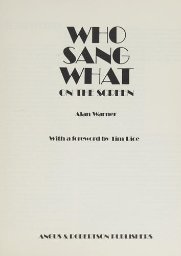 Who Sang What on the Screen