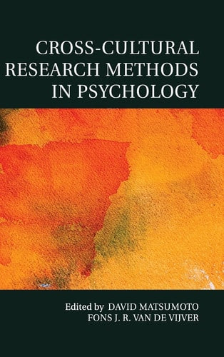 Cross-Cultural Research Methods in Psychology (Culture and Psychology)
