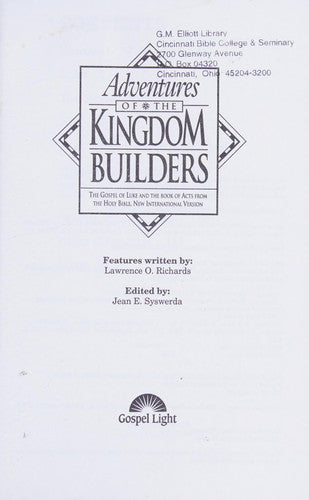 Adventures of the Kingdom Builders: The Gospel of Luke and the Book of Acts from the Holy Bible, New International Version