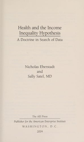 Health and Income Inequality Hypothesis: A Doctrine in Search of Data