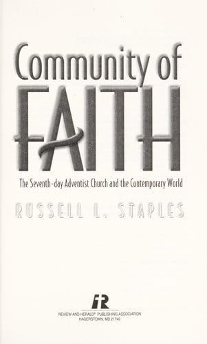 Community of faith: The Seventh-day Adventist Church and the contemporary world