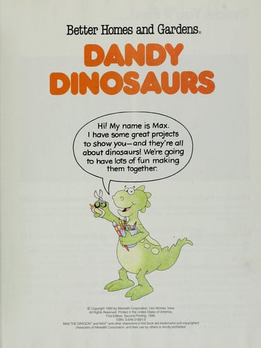 Better Homes and Gardens Dandy Dinosaurs (Fun-to-do Project Books)
