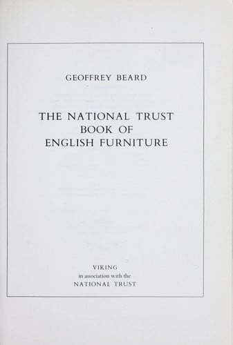 The National Trust Book of English Furniture