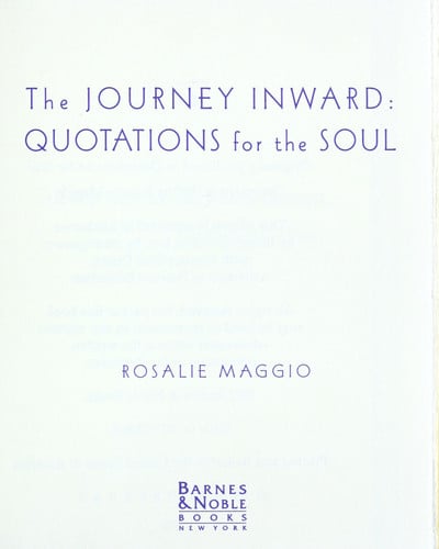 The Journey Inward: Quotations for the Soul