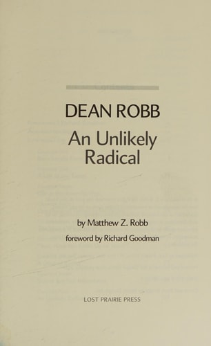 Dean Robb An Unlikely Radical