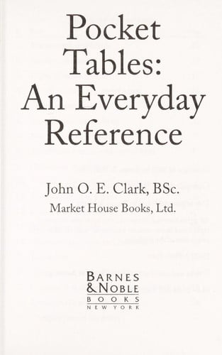 Pocket Tables: An Everyday Reference