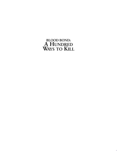 A Hundred Ways to Kill (Blood Bond)