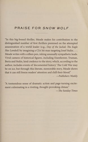 Snow Wolf: A Thriller