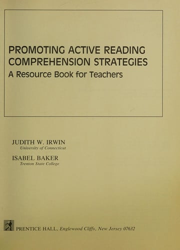 Promoting Active Reading Comprehension Strategies: A Resource Book for Teachers