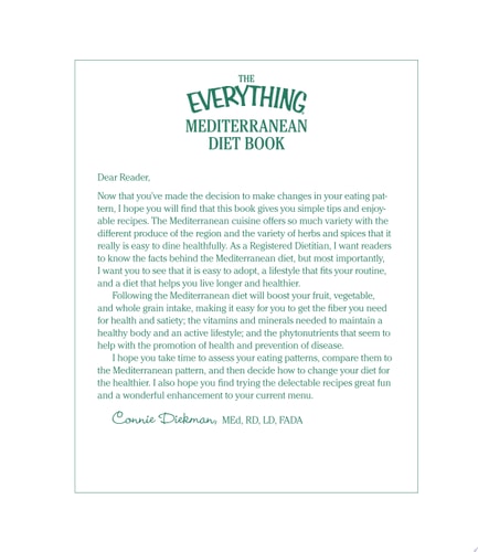 The Everything Mediterranean Diet Book All You Need to Lose Weight and Stay Healthy!