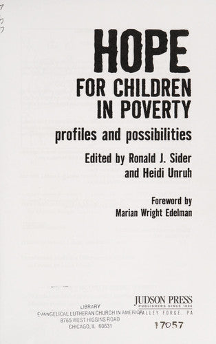 Hope for Children in Poverty: Profiles and Possibilities