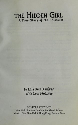 Hidden Girl, The: A True Story of the Holocaust