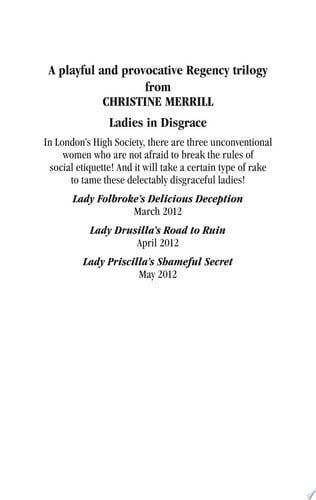 Lady Priscilla's Shameful Secret