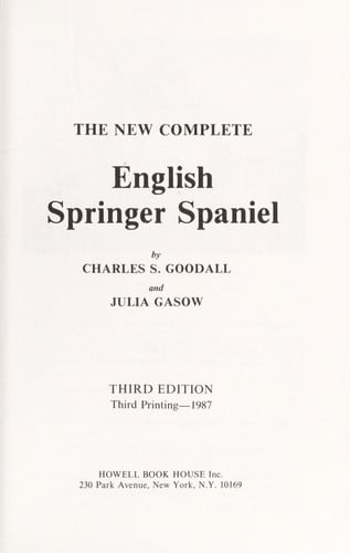 The new complete English springer spaniel