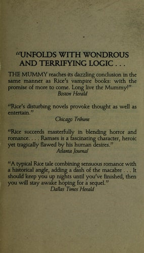 The Mummy or Ramses the Damned A Novel