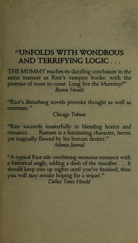 The Mummy or Ramses the Damned A Novel