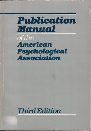 Publication Manual of the American Psychological Association