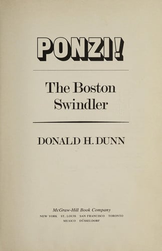 Ponzi!: The Boston swindler