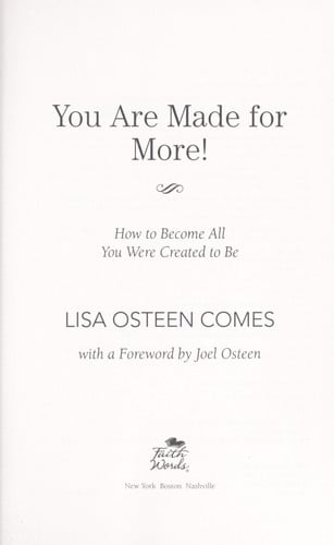 You Are Made for More!: How to Become All You Were Created to Be