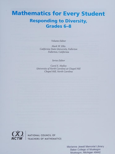 Mathematics for Every Student: Responding to Diversity in Grades 6-8