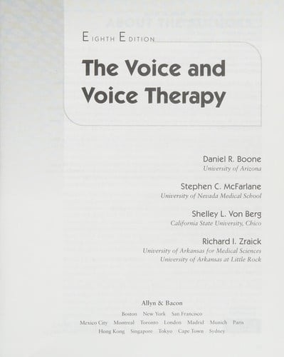 The Voice and Voice Therapy