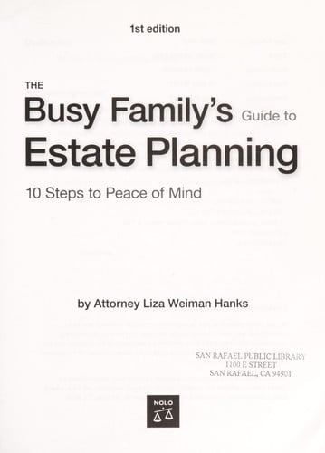 The Busy Family's Guide to Estate Planning: 10 Steps to Peace of Mind (book with CD-Rom)