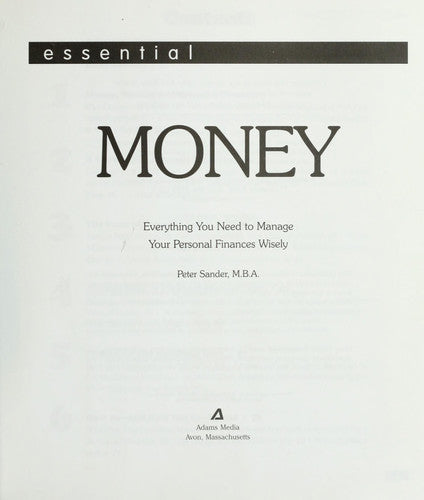 Essential: Money (Everything You Need to Manage Your Personal Finances Wisely)